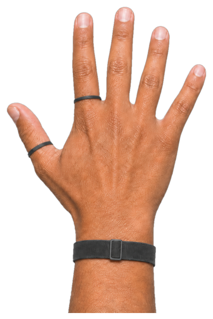 Companion wearable, back-of-hand view